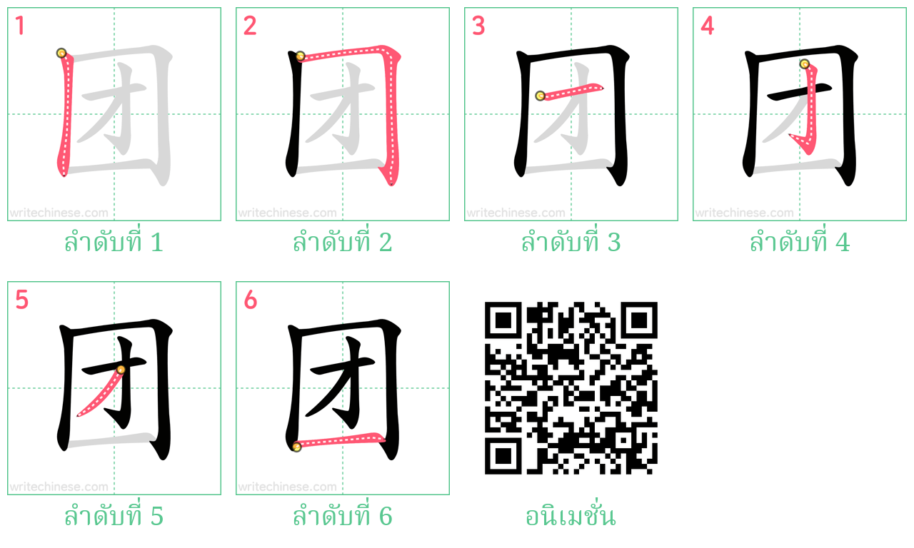 团 ลำดับการเขียน