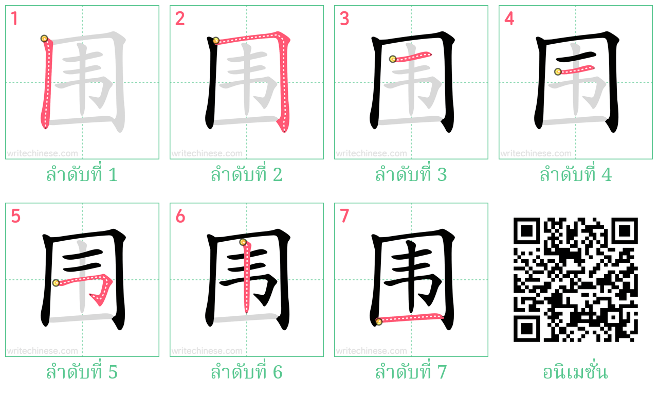 围 ลำดับการเขียน