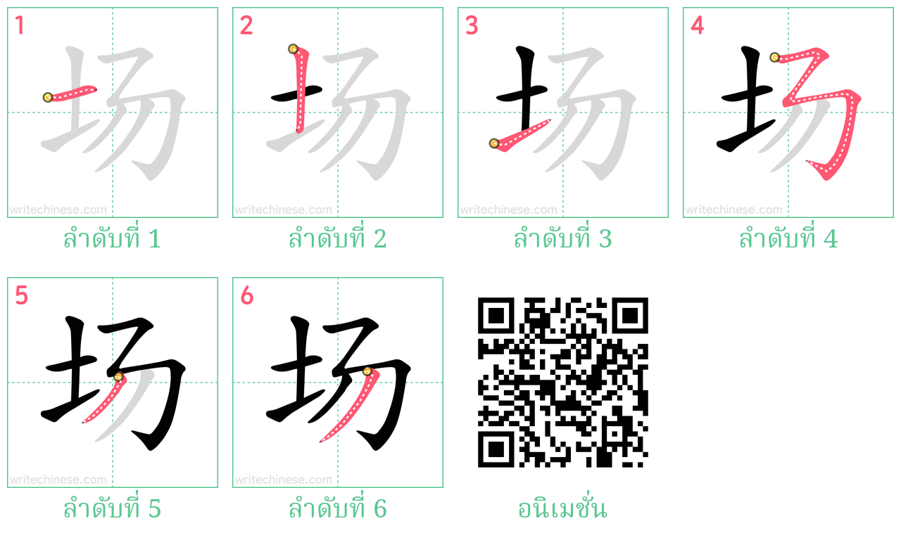 场 ลำดับการเขียน