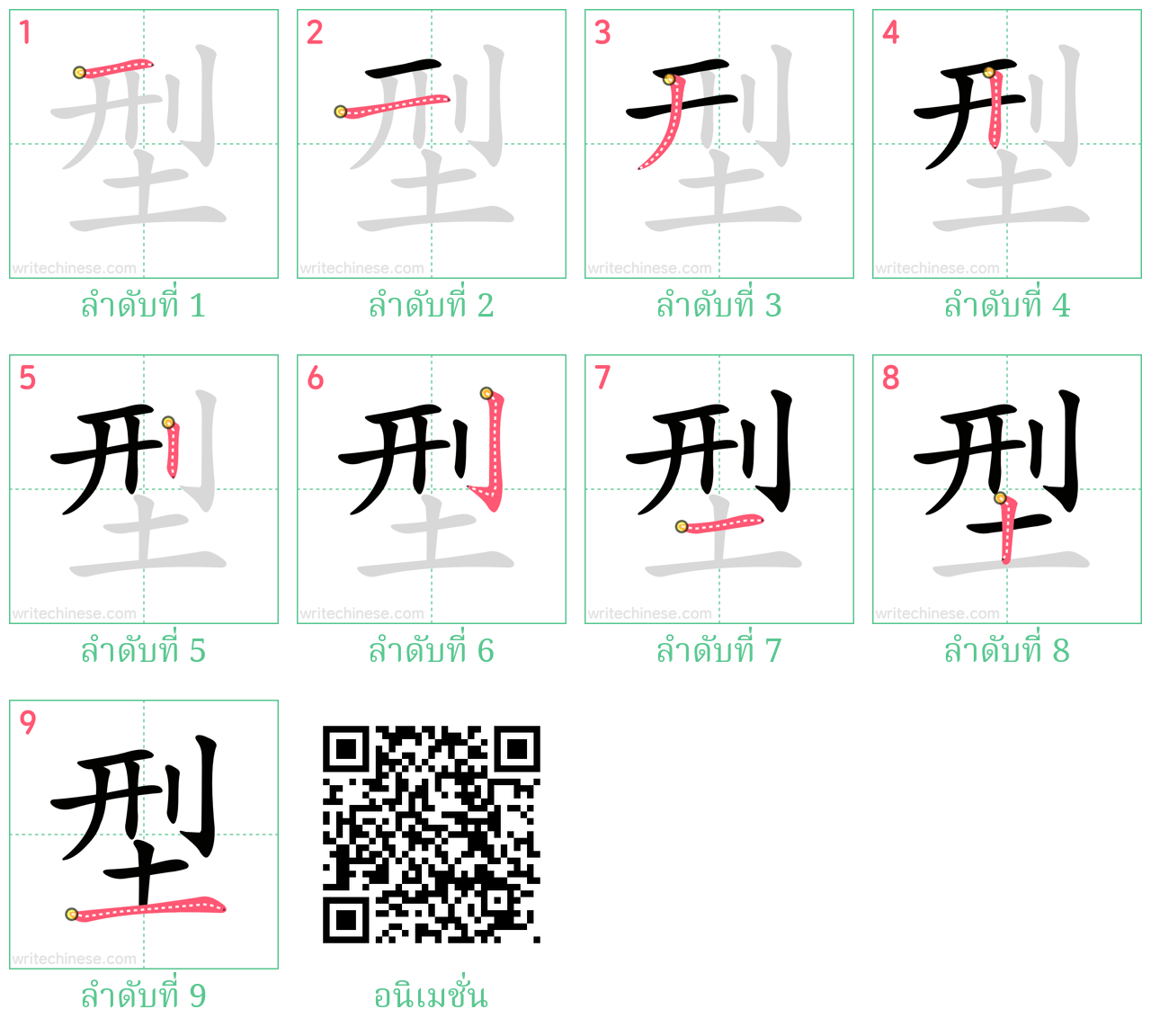 型 ลำดับการเขียน