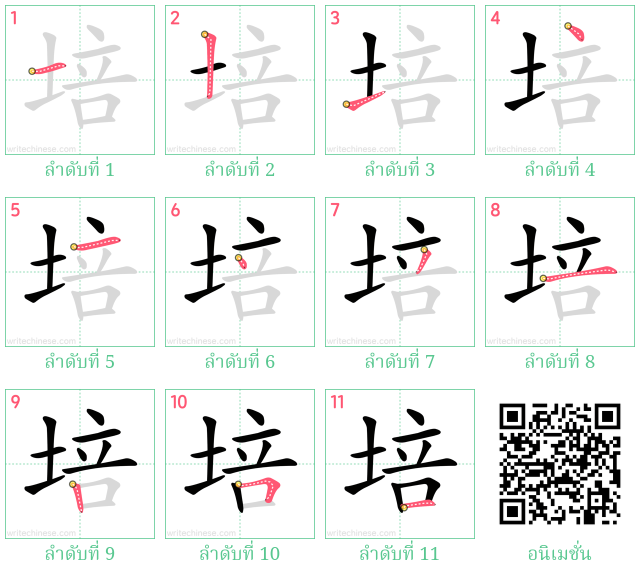 培 ลำดับการเขียน