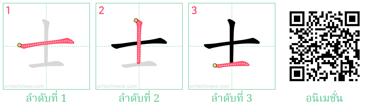 士 ลำดับการเขียน