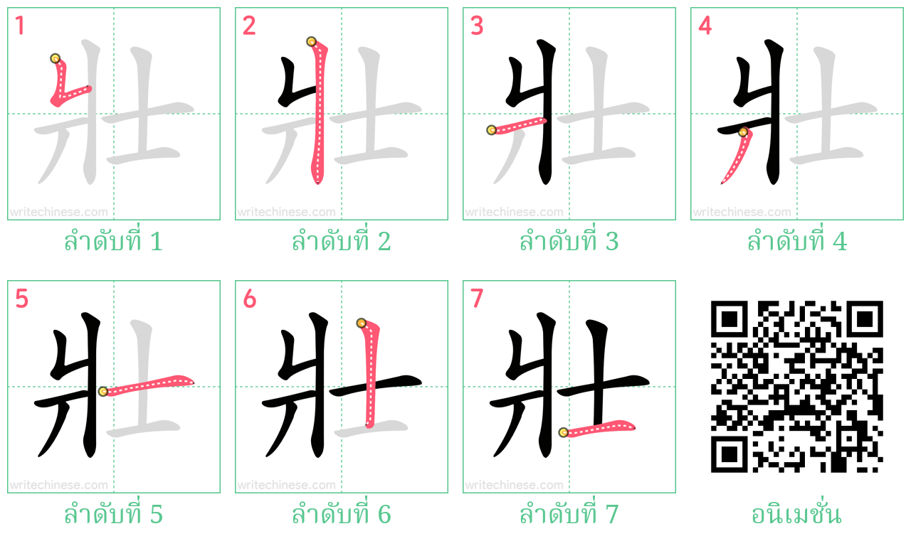 壯 ลำดับการเขียน