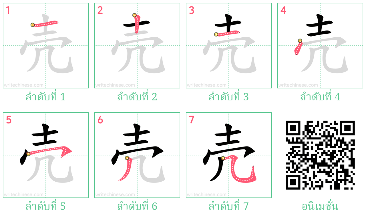 壳 ลำดับการเขียน