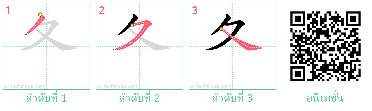 夂 ลำดับการเขียน