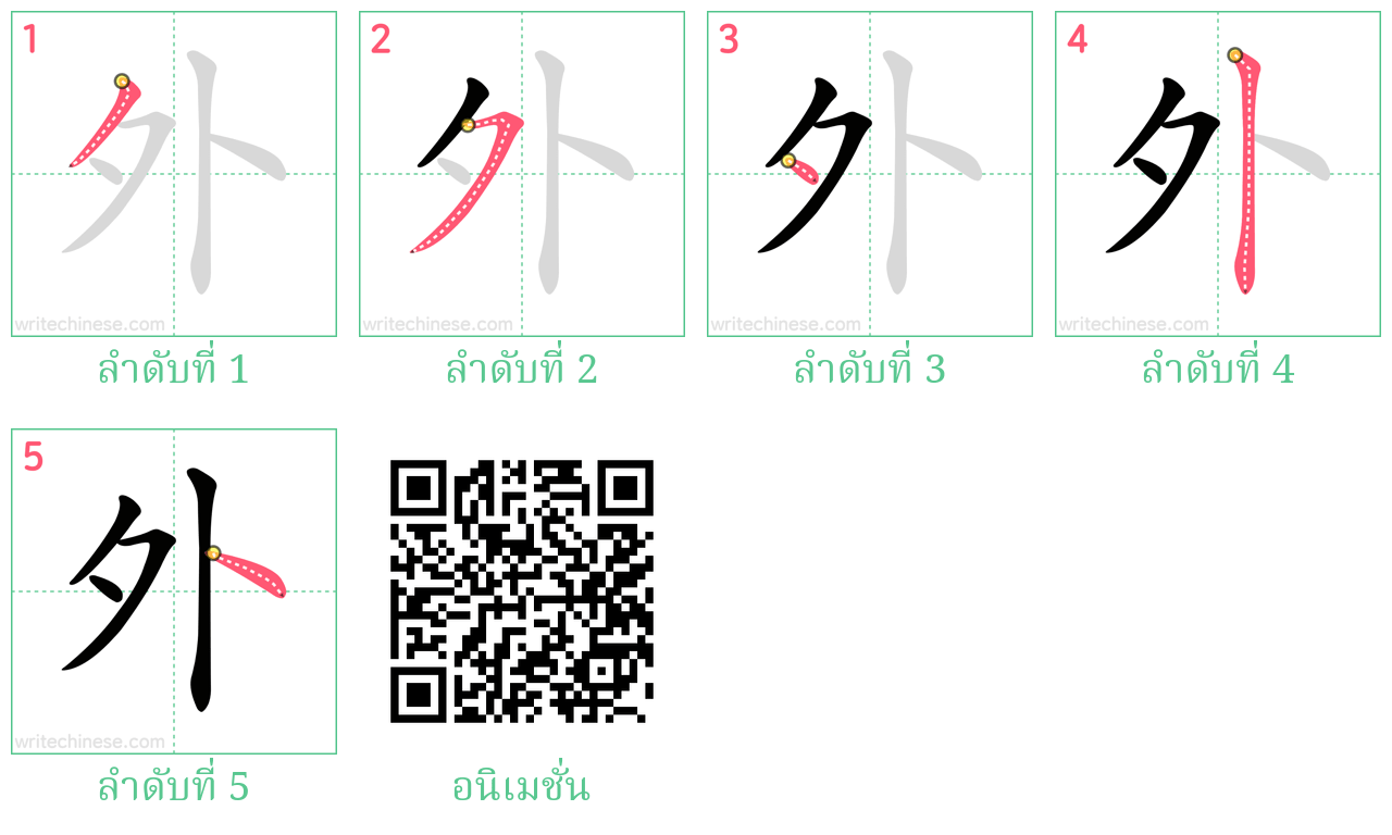 外 ลำดับการเขียน