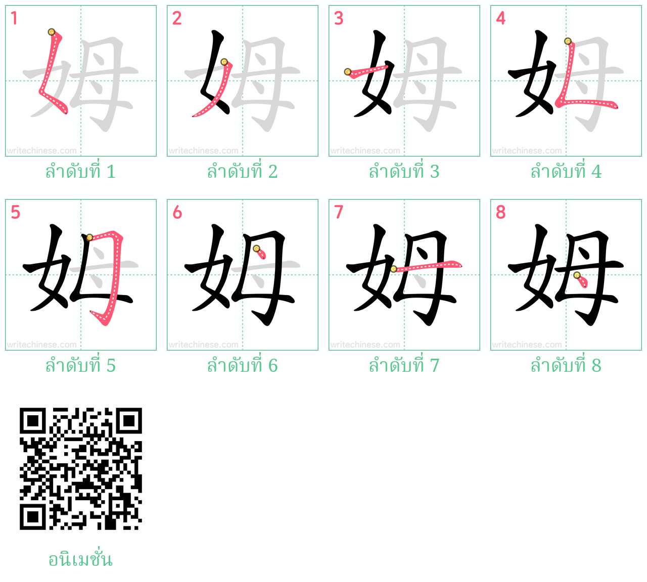 姆 ลำดับการเขียน