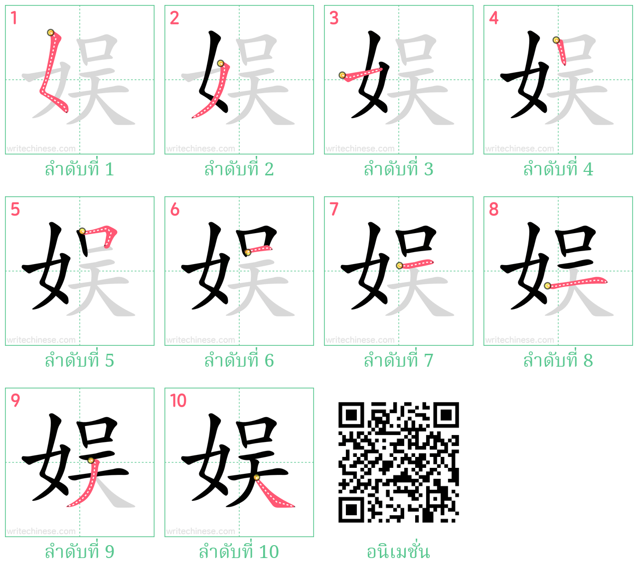 娱 ลำดับการเขียน