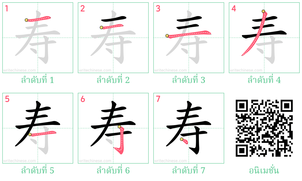 寿 ลำดับการเขียน