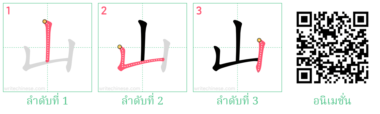 山 ลำดับการเขียน