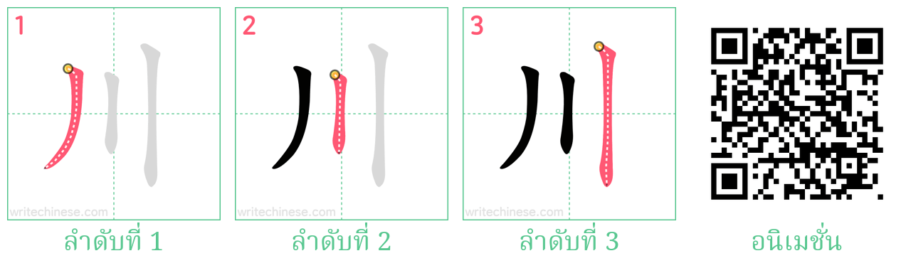 川 ลำดับการเขียน