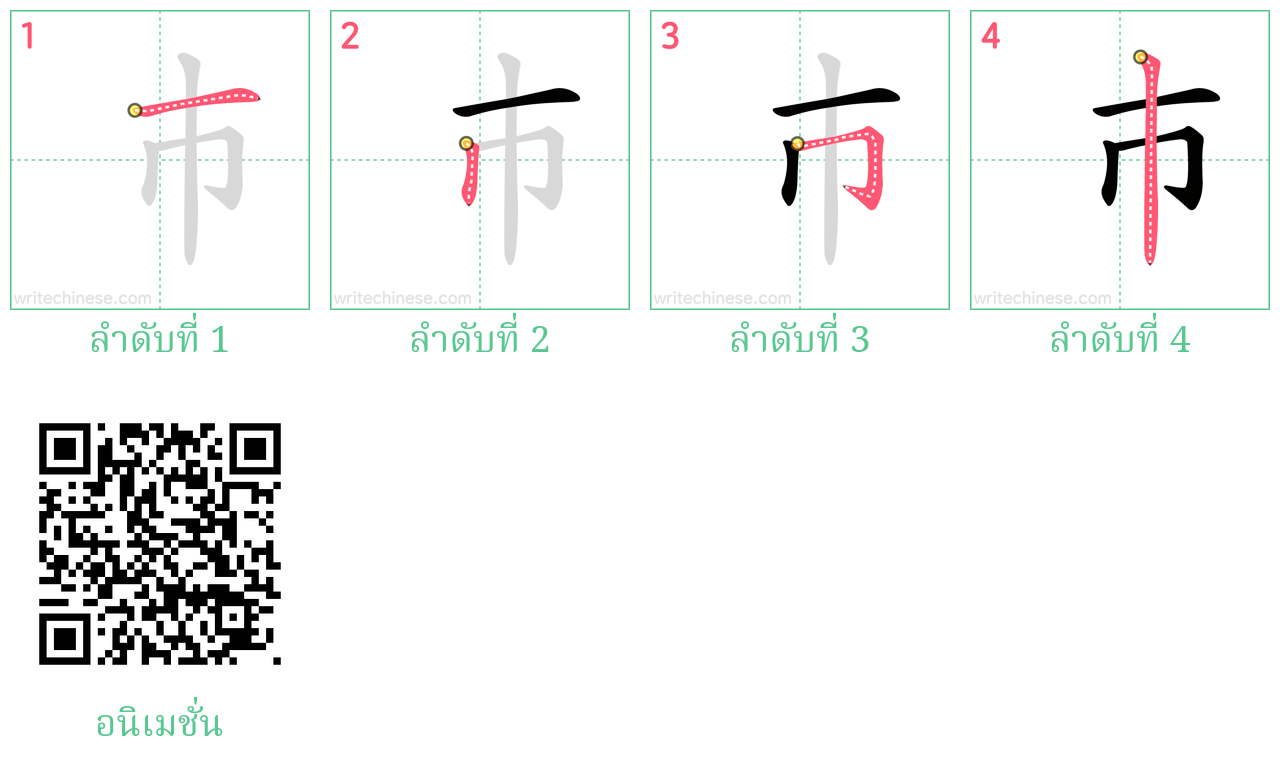 巿 ลำดับการเขียน