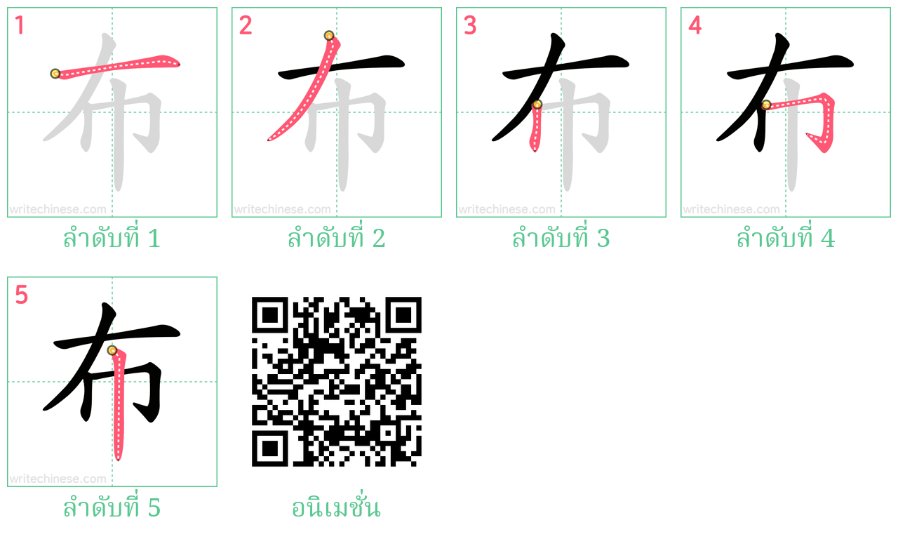 布 ลำดับการเขียน