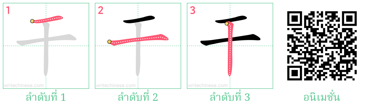 干 ลำดับการเขียน