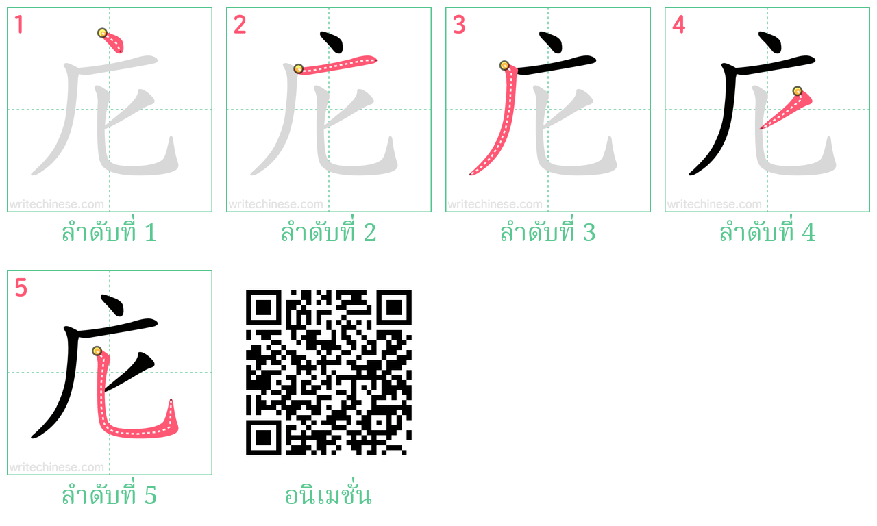 庀 ลำดับการเขียน