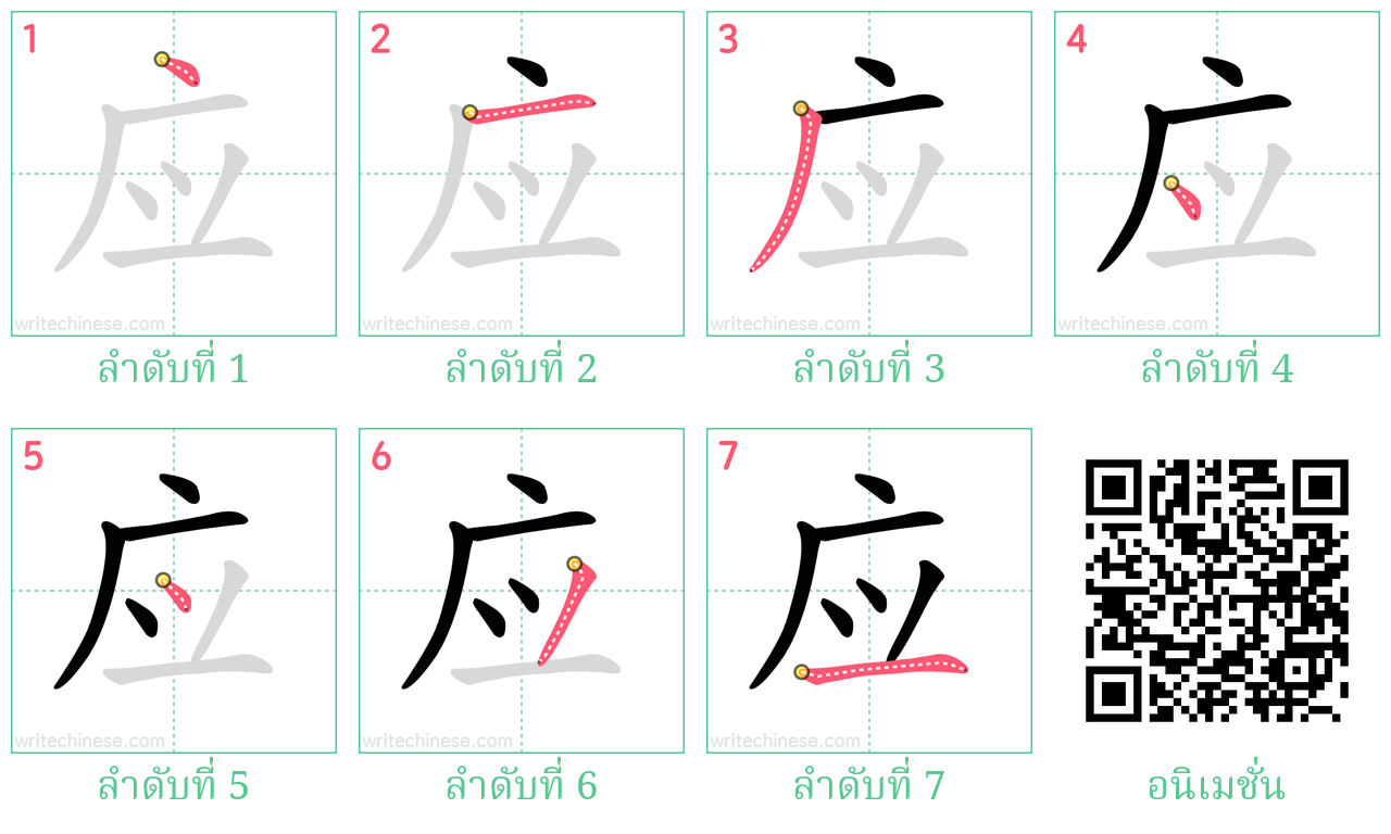 应 ลำดับการเขียน