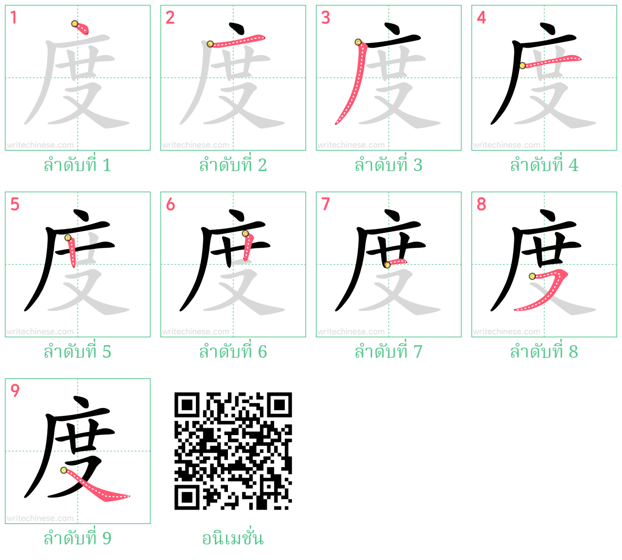 度 ลำดับการเขียน