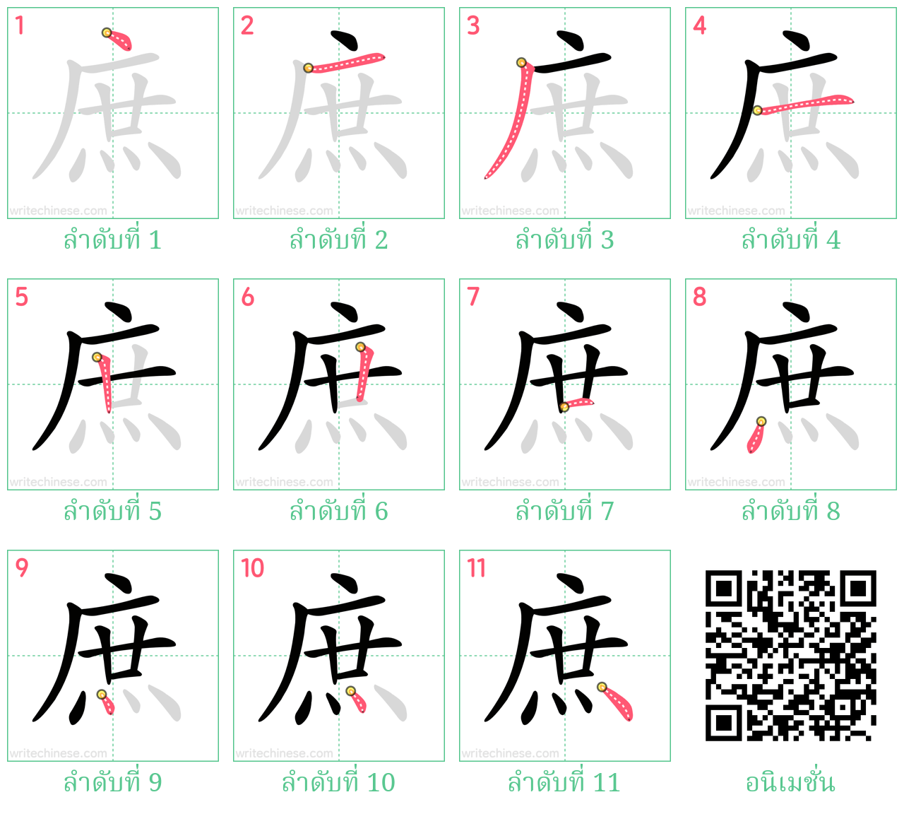 庶 ลำดับการเขียน