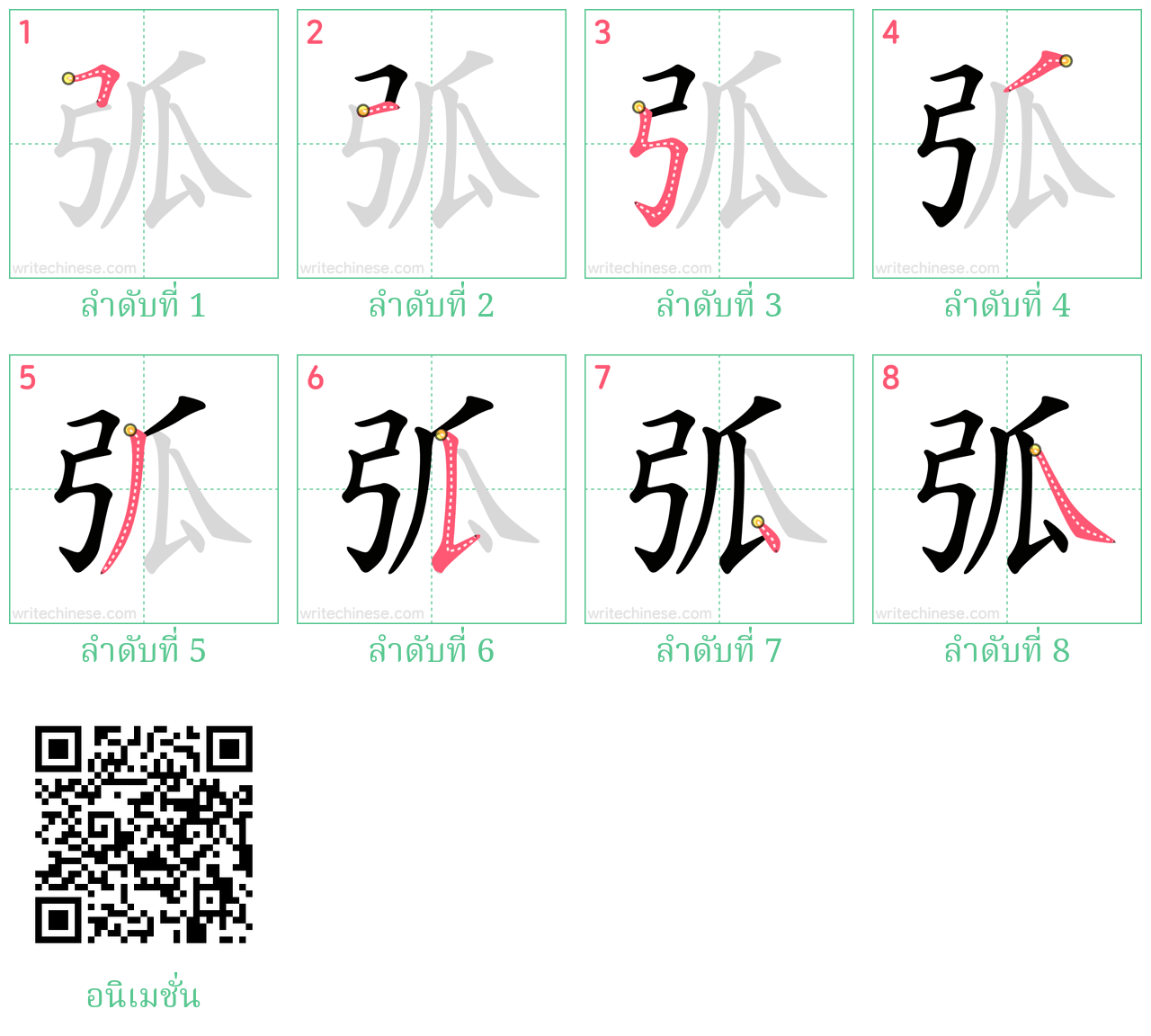 弧 ลำดับการเขียน