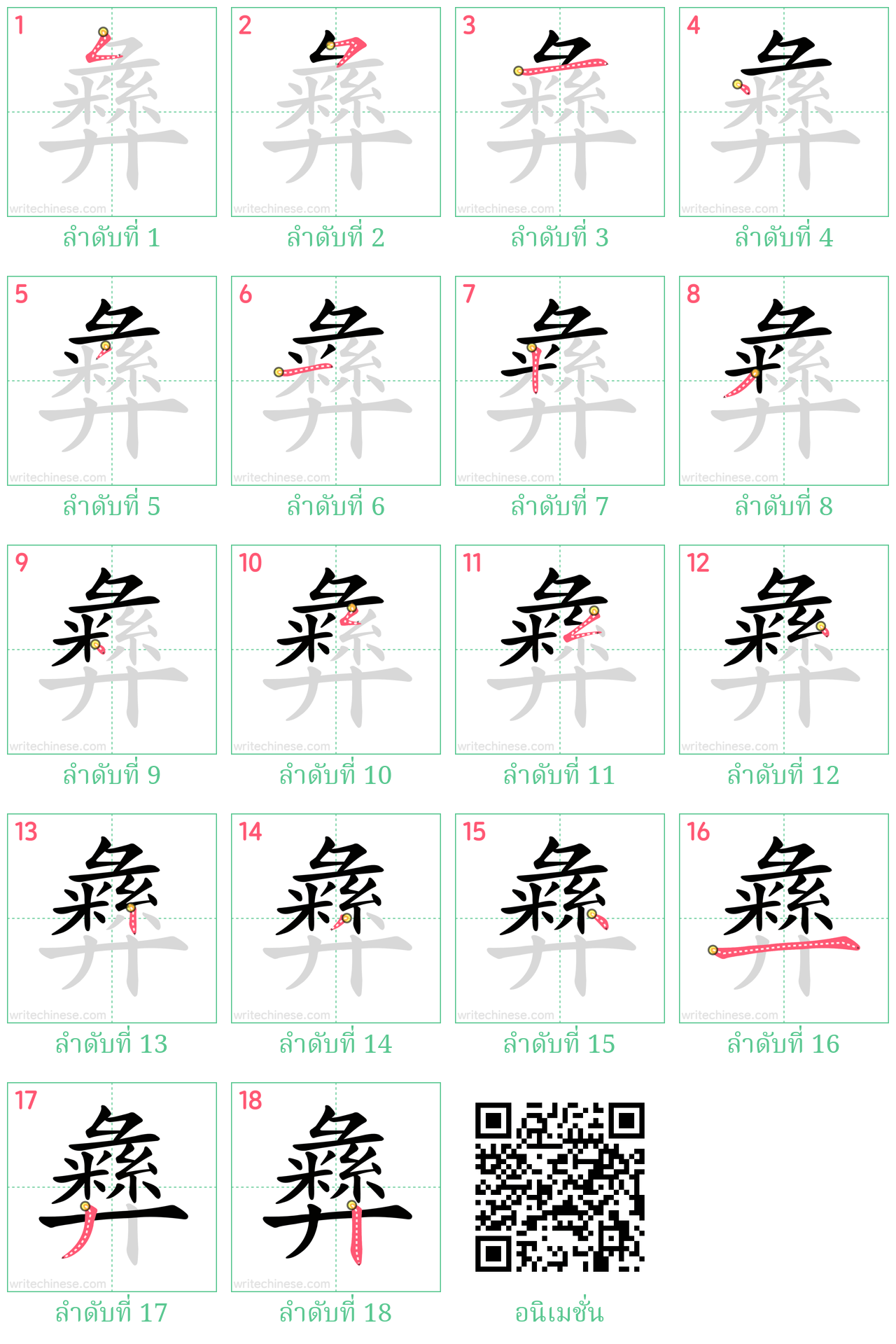 彝 ลำดับการเขียน