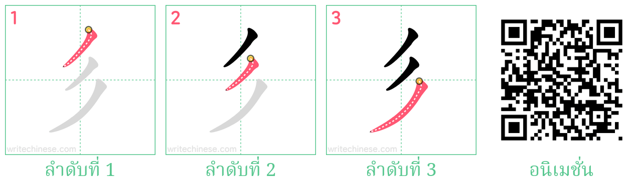 彡 ลำดับการเขียน