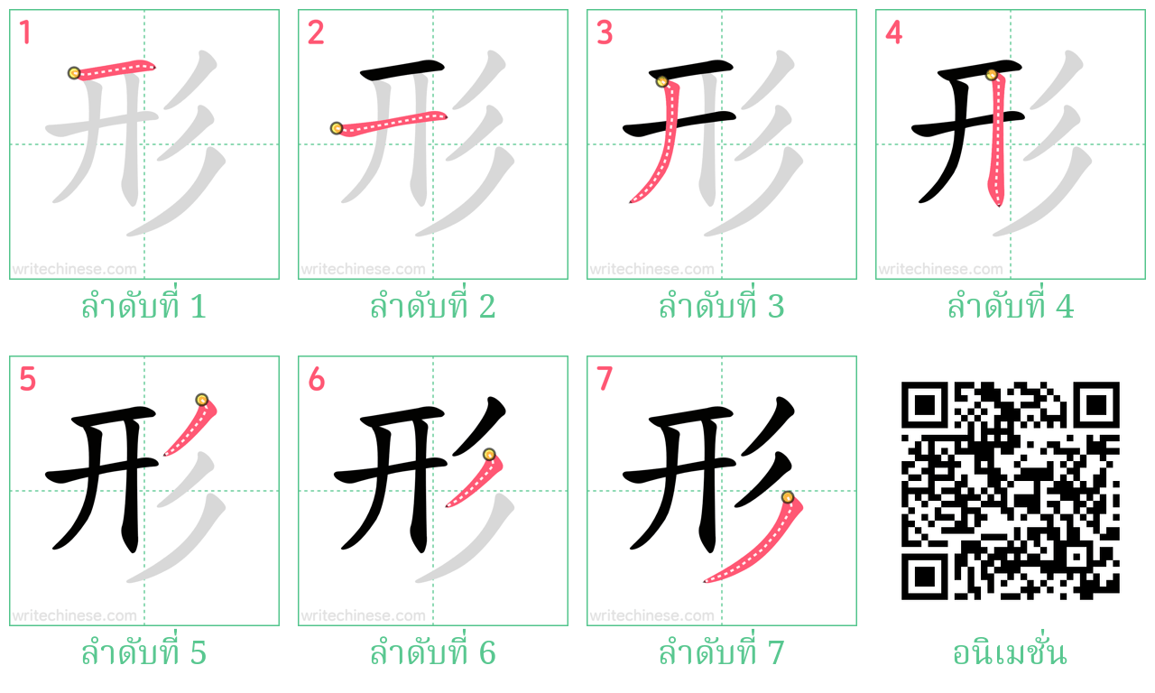 形 ลำดับการเขียน