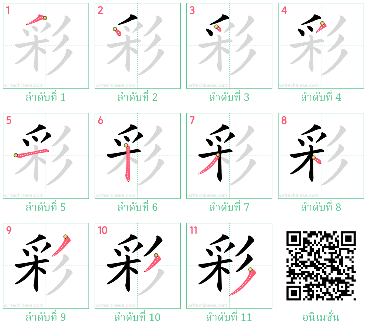 彩 ลำดับการเขียน