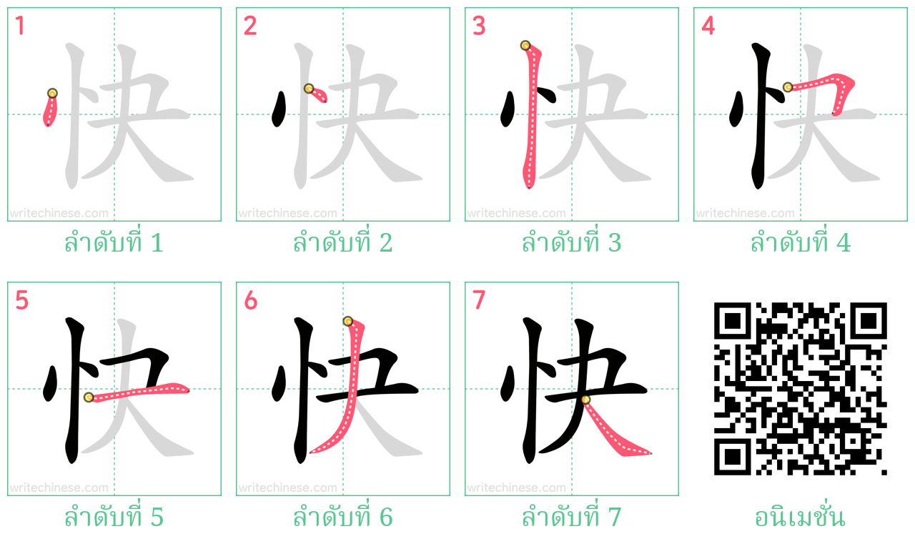 快 ลำดับการเขียน