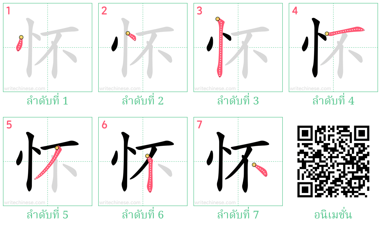 怀 ลำดับการเขียน