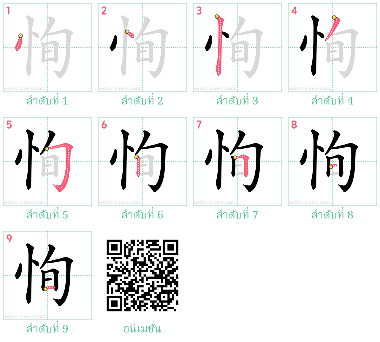 恂 ลำดับการเขียน