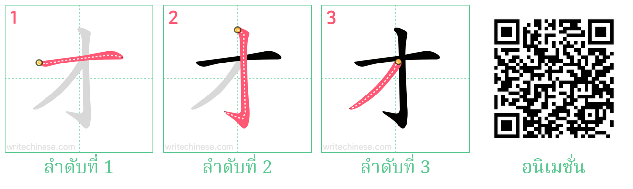 才 ลำดับการเขียน