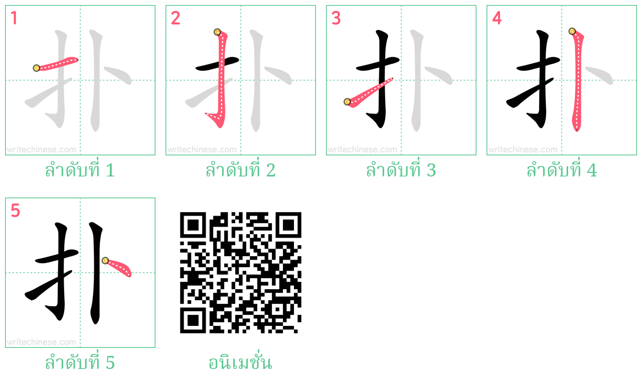 扑 ลำดับการเขียน