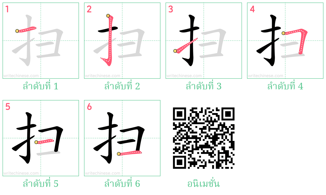 扫 ลำดับการเขียน