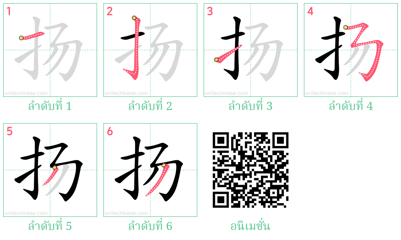 扬 ลำดับการเขียน