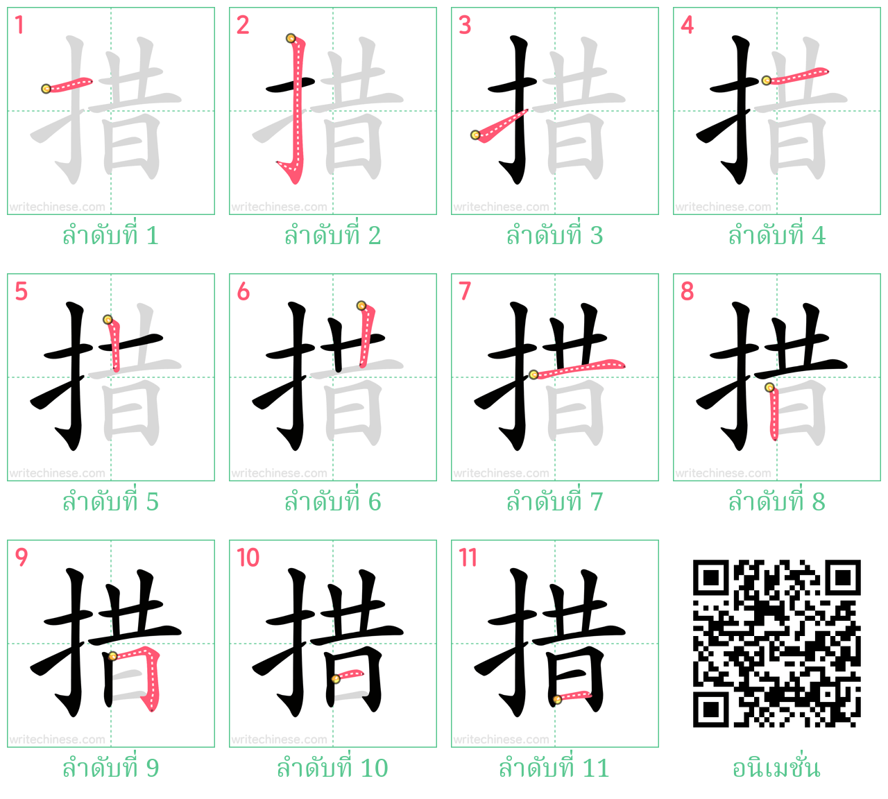 措 ลำดับการเขียน