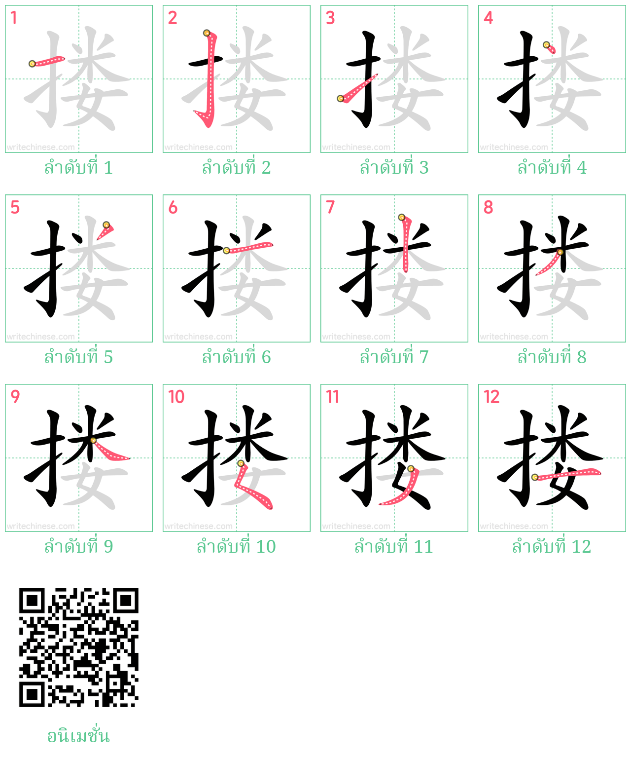 搂 ลำดับการเขียน