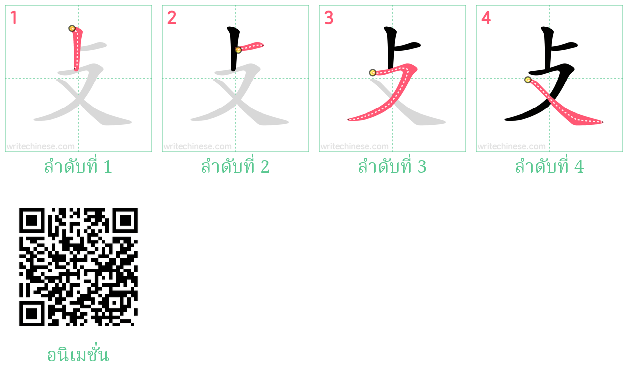 攴 ลำดับการเขียน