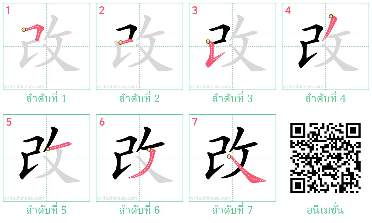 改 ลำดับการเขียน