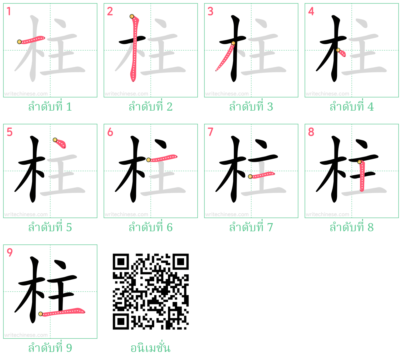 柱 ลำดับการเขียน