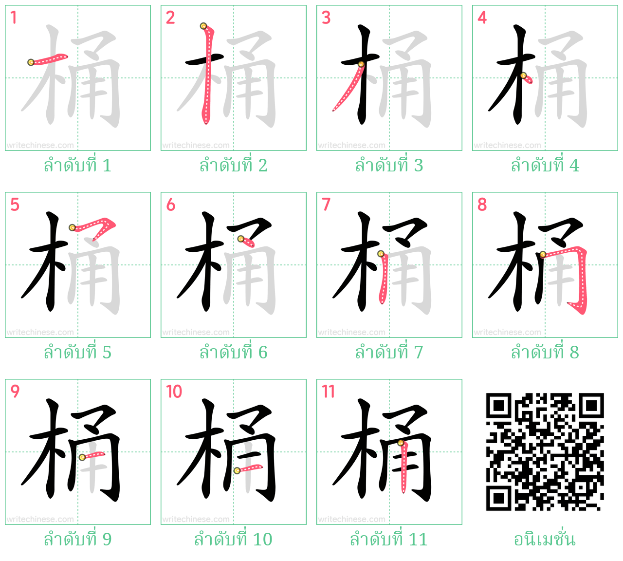 桶 ลำดับการเขียน