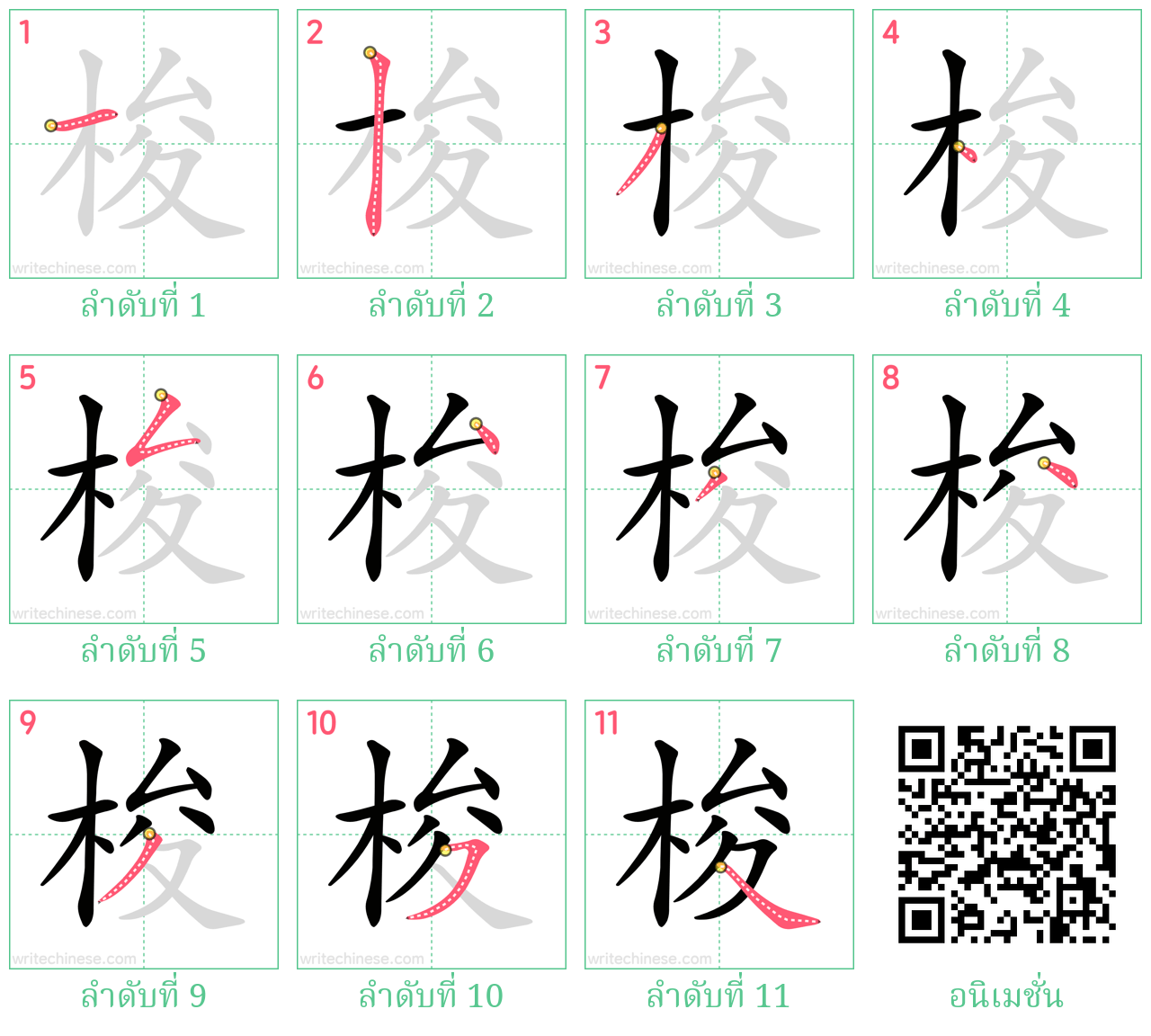 梭 ลำดับการเขียน