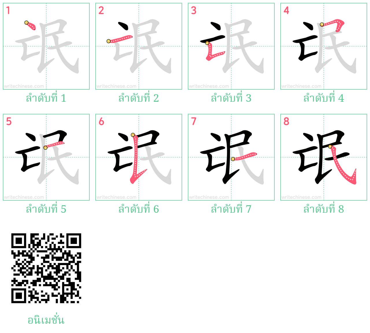 氓 ลำดับการเขียน