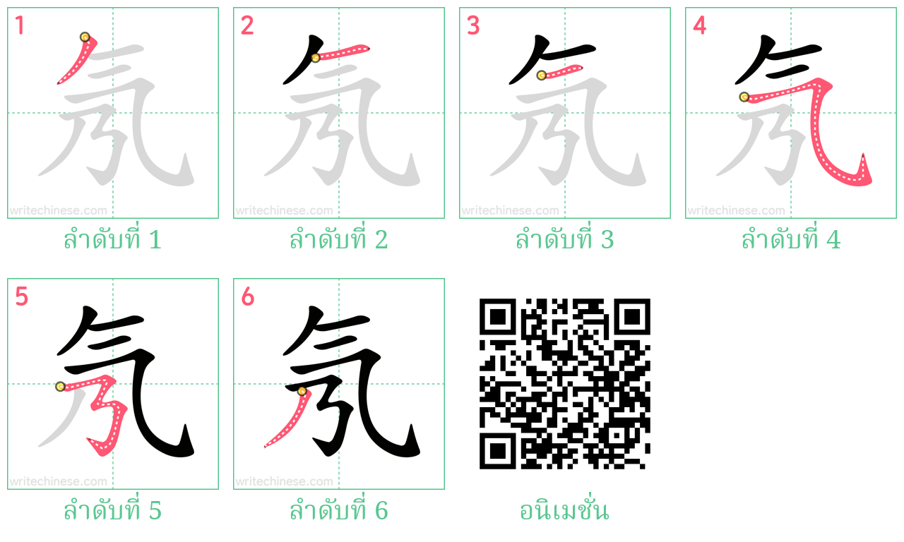 氖 ลำดับการเขียน