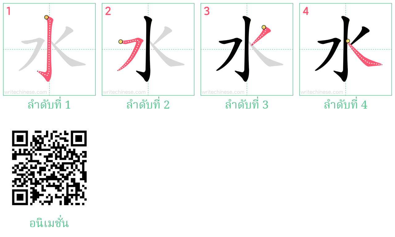 水 ลำดับการเขียน