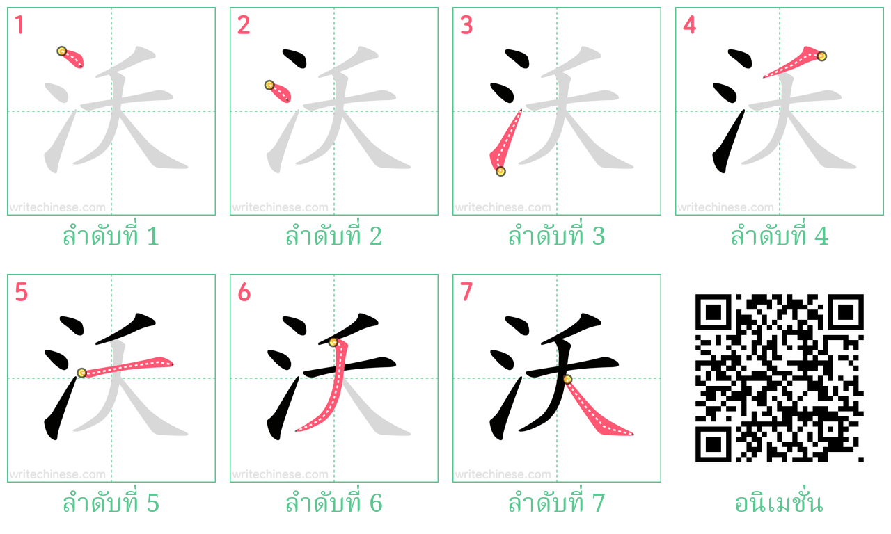 沃 ลำดับการเขียน