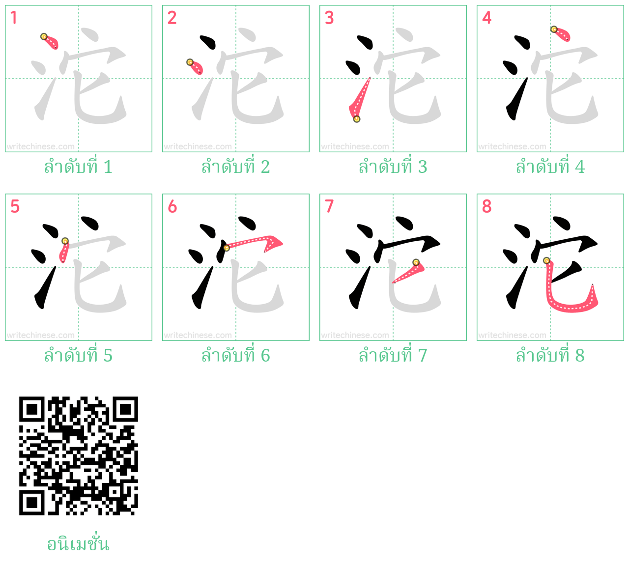 沱 ลำดับการเขียน