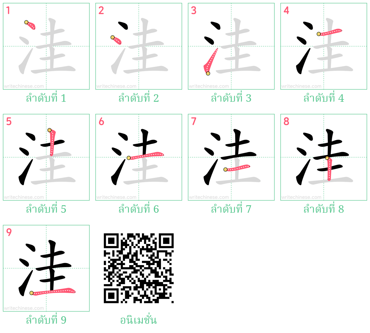 洼 ลำดับการเขียน