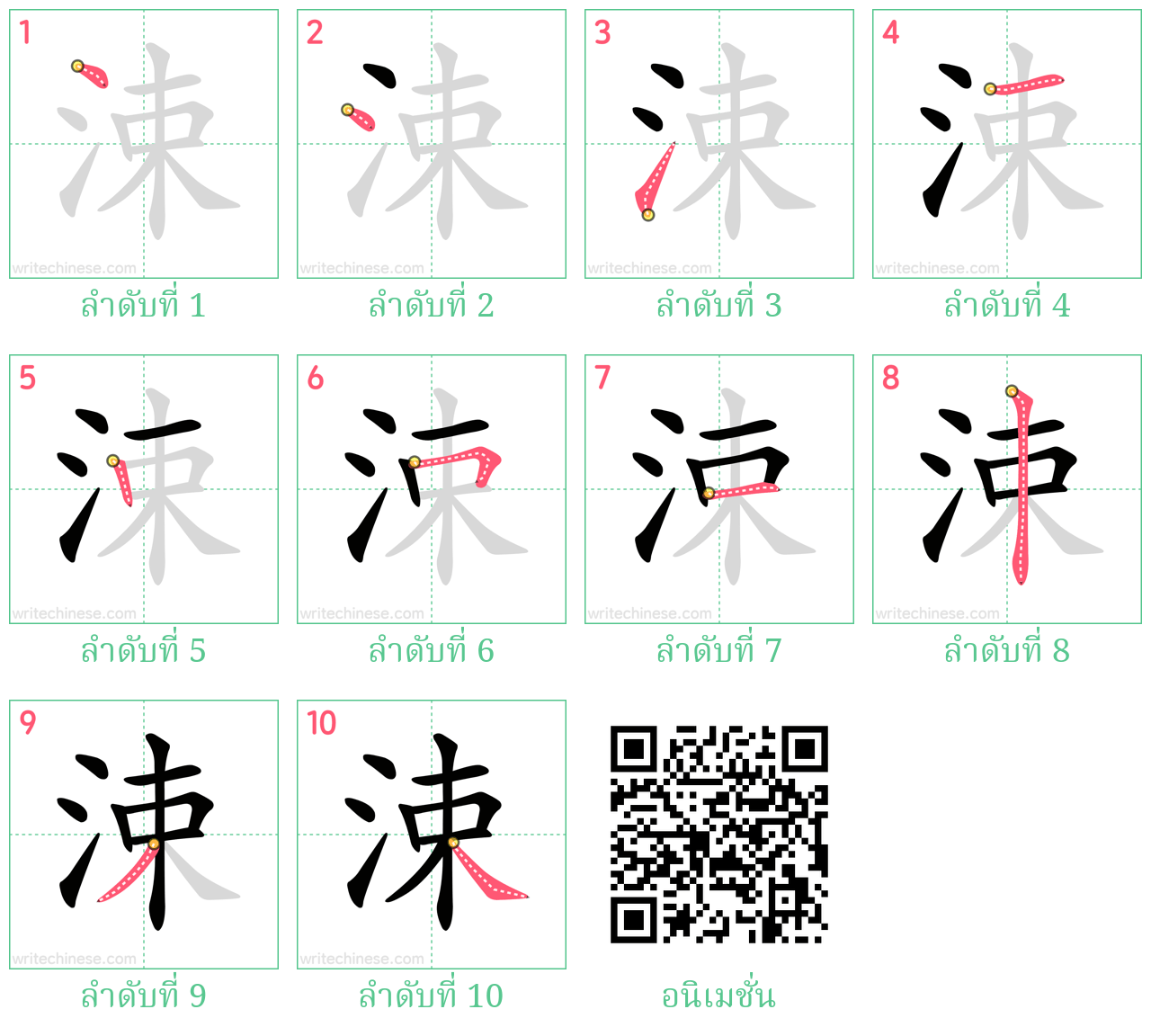 涑 ลำดับการเขียน