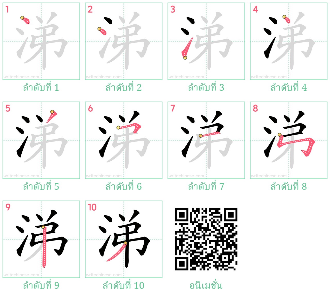 涕 ลำดับการเขียน