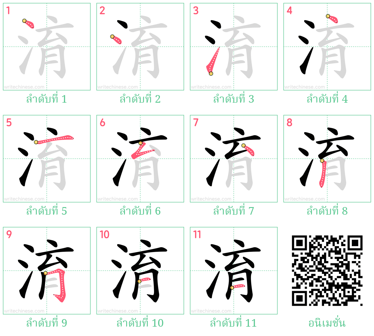 淯 ลำดับการเขียน